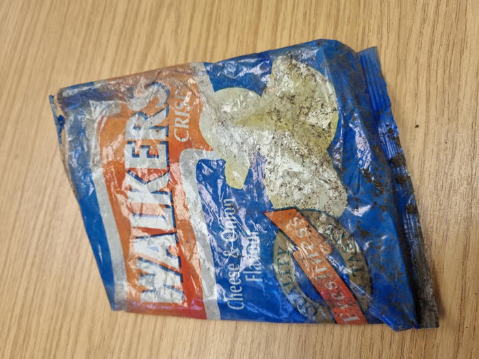 packet of walkers crisps from nearly 30 years ago found intact