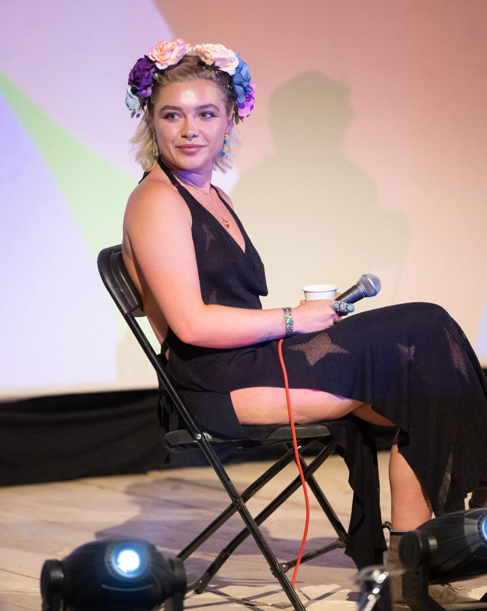 florence pugh was serving midsommar during a q&a session at glastonbury 2024 — see photo