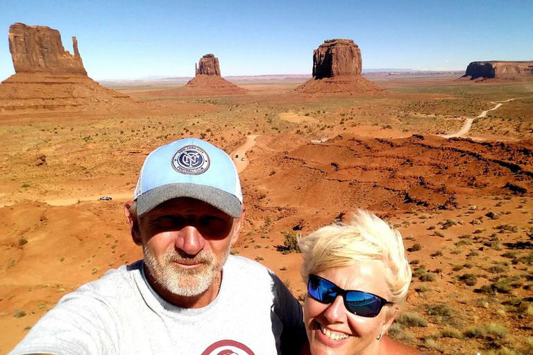 Tina, 58, and Kevin Waddle, 65, from Leeds. The pair sold their house and quit their jobs in 2017 to embark on a life of backpacking and exploring around the world