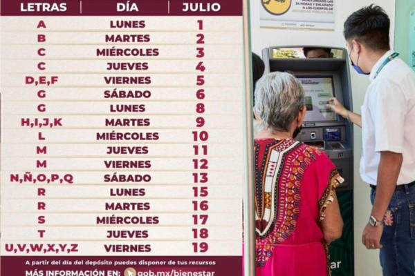 pensión bienestar: estos apellidos cobran 6 mil pesos este lunes 1 de julio