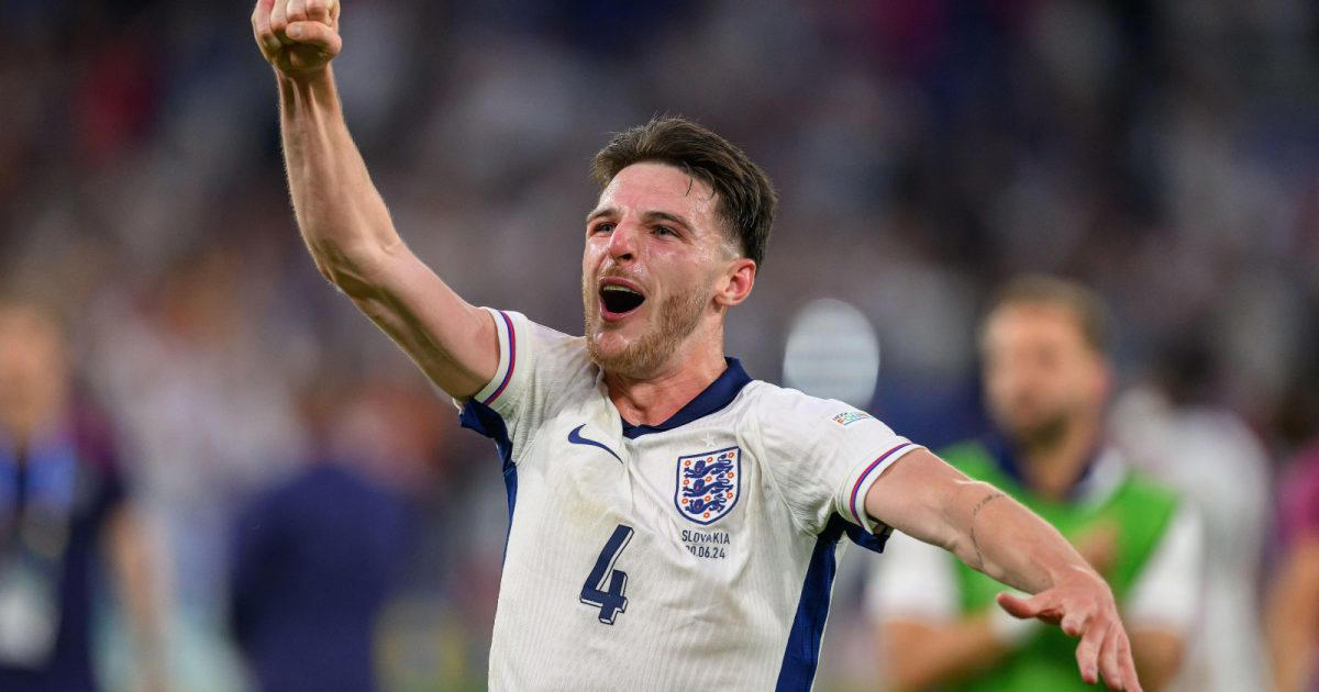 what declan rice shouted at slovakia manager after england qualified for euro 2024 quarter-finals