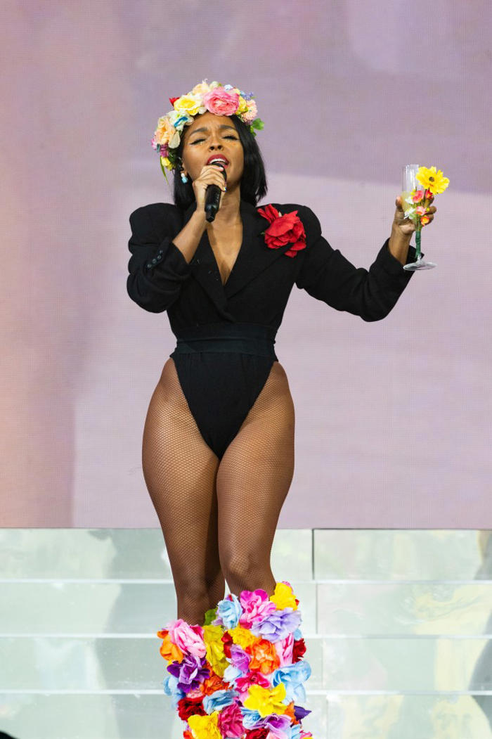 janelle monáe blossoms in floral boots for glastonbury festival 2024 performance