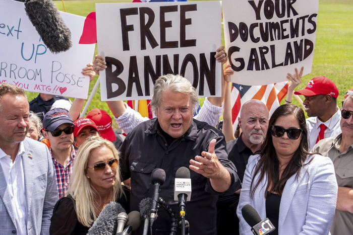 trump ally steve bannon surrenders to federal prison to serve 4-month sentence on contempt charges