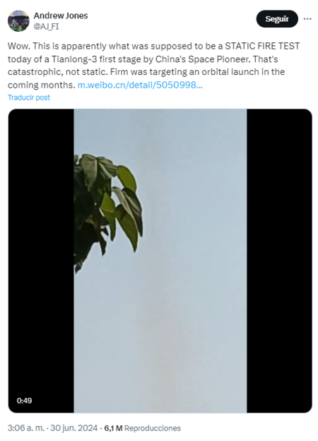 así fue la espectacular explosión del último cohete de china: en realidad, ni siquiera tenía que haber despegado