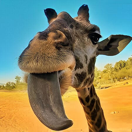 ¿sabías que las jirafas tienen la lengua más larga del reino animal?