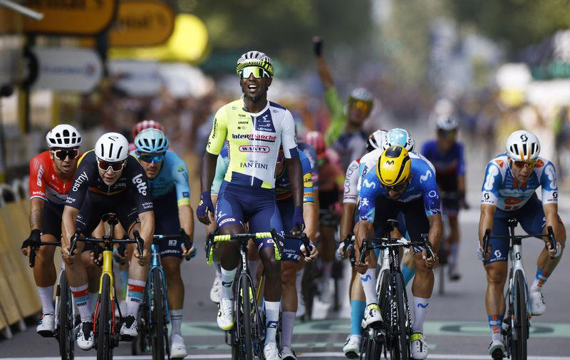 cycling-girmay becomes first black african to win a tour de france stage
