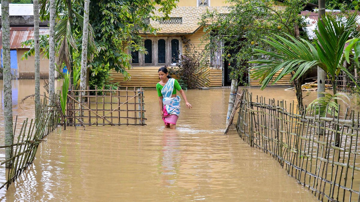 over 6 lakh affected as floods batter assam, more rain on cards