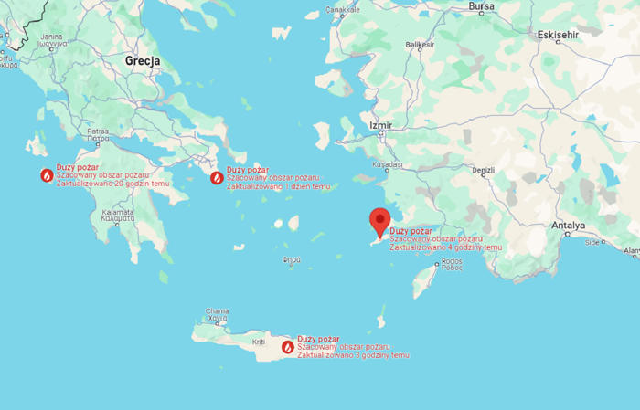 dwie greckie wyspy w ogniu. ewakuacja polskich turystów. 