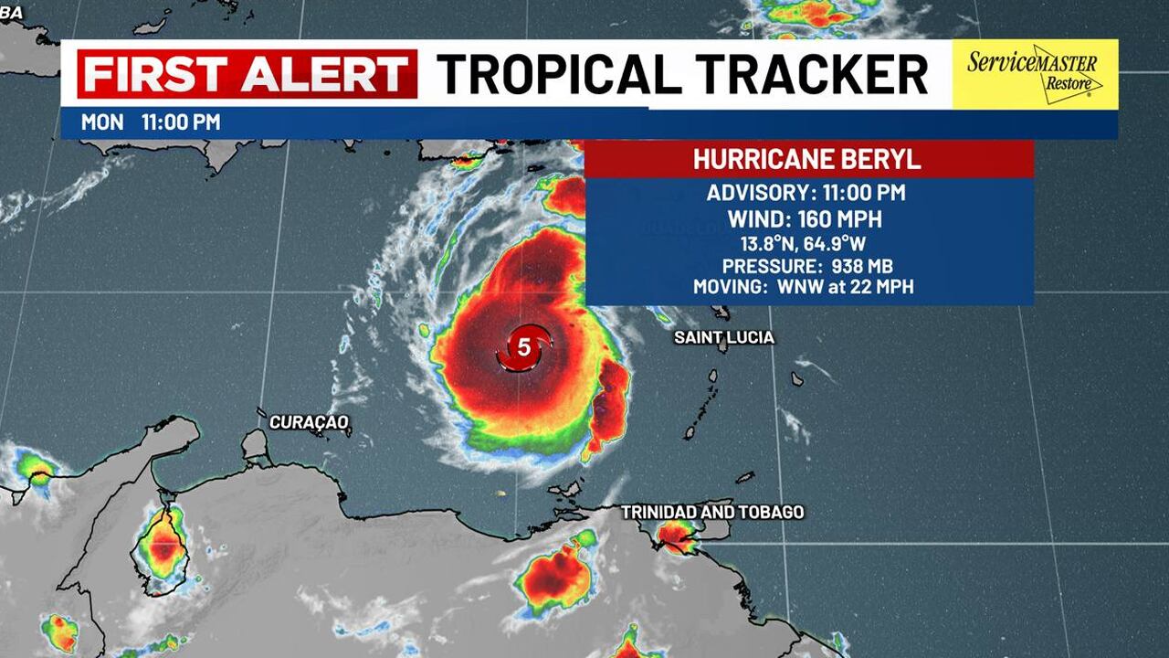 FIRST ALERT: Hurricane Beryl Grows To Category 5 Strength As It Razes ...