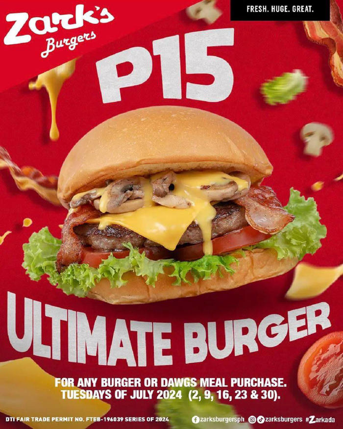 this food joint is offering burgers for p15 every tuesday this july