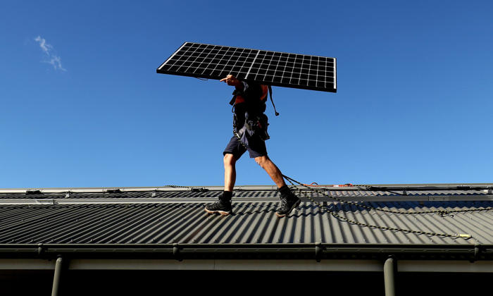 solar installations fall as australian households hit by cost-of-living squeeze