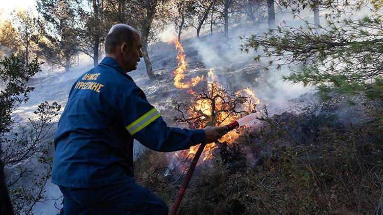 yunanistan'ın kos, girit ve sakız adası'nda orman yangınları