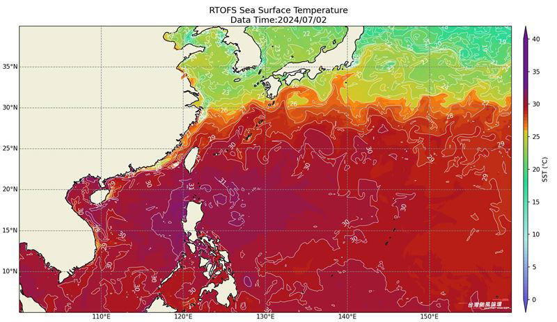 台灣周遭一片紫包圍！專家示警「溫度居高不下」：比前兩天更熱