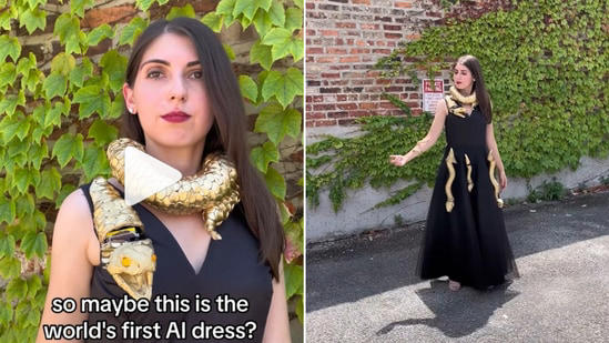 google software engineer builds ‘world’s first ai dress’. it has snakes staring at people
