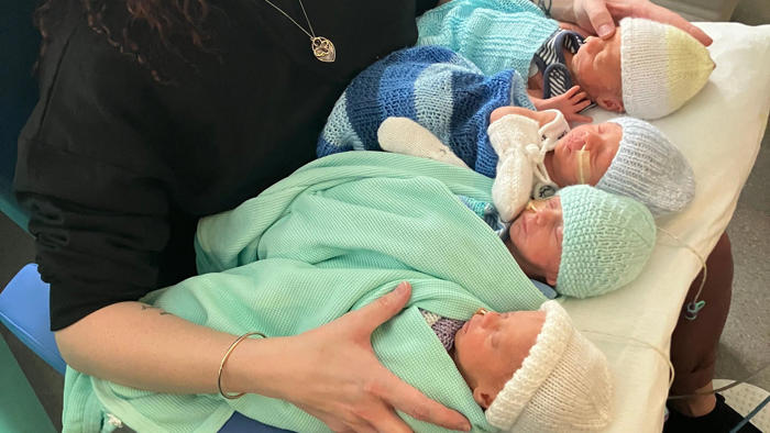 mum overwhelmed after rare birth of quadruplets