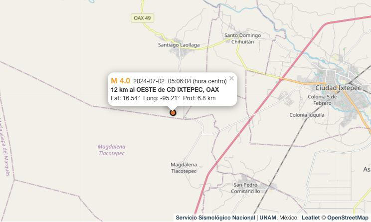 sismo hoy 2 de julio de 2024: temblor de 4.2 'sacude' ciudad hidalgo, chiapas