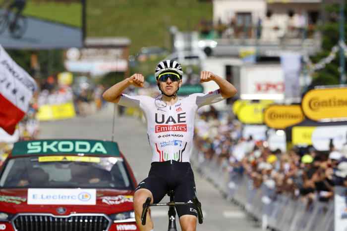pogacar ganó la cuarta etapa del tour de francia y es el nuevo líder de la general