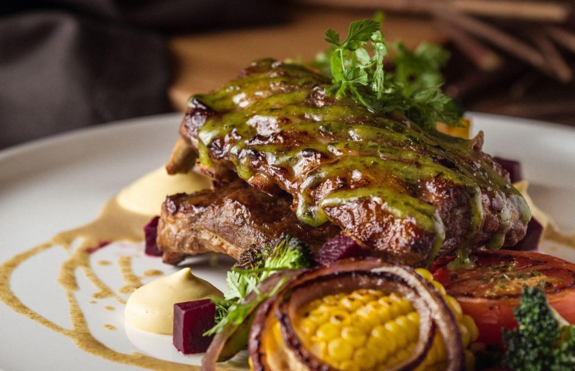 <p>Another favorite from <a href="https://ffl.com.sg/concepts/platform-1094/">Platform 1094</a>, this feast of meal (dreamt up by House Elves, no less) features buttercream-poached pork ribs drizzled with pesto mayo and served with grilled corn, broccoli, onion, pickled beetroot and mashed potatoes. In short, it’s the sort of dish that would make Dobby proud.</p>  <p>.</p>