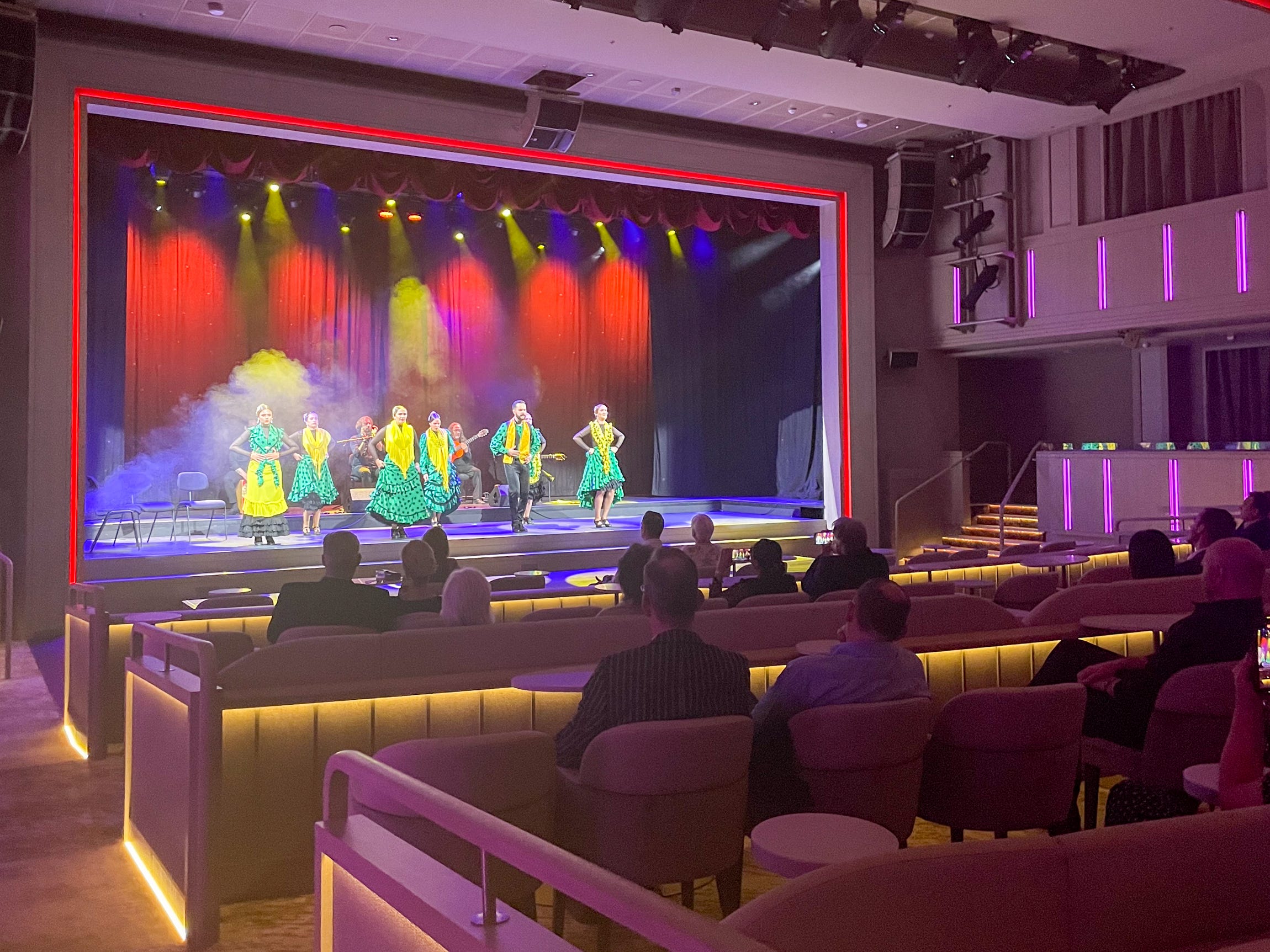 <p>Expect the typical song-and-dance cruise shows on Silver Ray, although the theater also hosts lectures and entertainment reflective of the ship's destinations.</p>