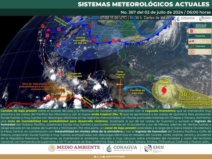 alertan por posible desarrollo de otro ciclón tropical: conagua