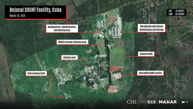 Satellite images reveal FOUR Chinese spy stations stationed in Cuba