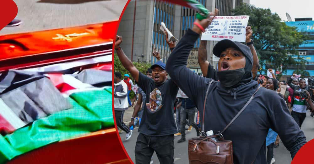 nairobi: protesters parade several caskets in cbd during anti-government protests