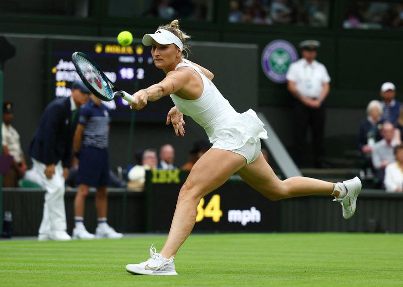 tennis-defending champion vondrousova falls at first wimbledon hurdle