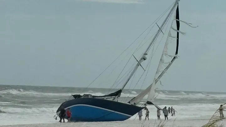 'ghost ship' washes ashore after surviving hurricane