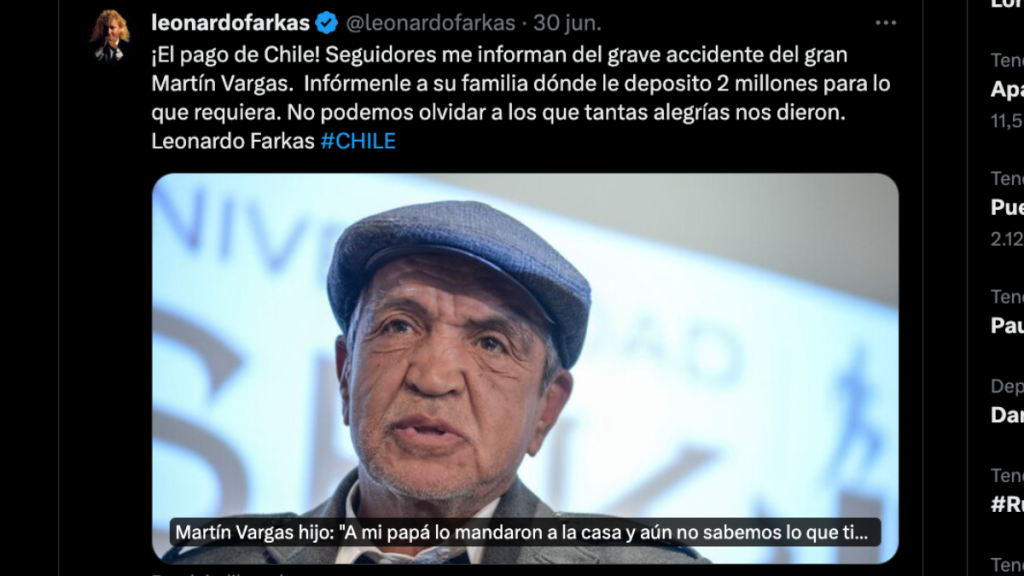 leonardo farkas vuelve a sorprender a chilenos con solidario gesto: ofreció pagar millonario tratamiento de exdeportista atropellado