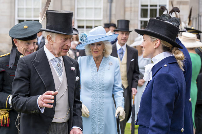 king charles and queen camilla host garden party at holyroodhouse as scotland's royal week kicks off