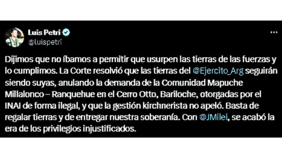 la corte suprema anuló la entrega de un predio del ejército a una comunidad mapuche en bariloche