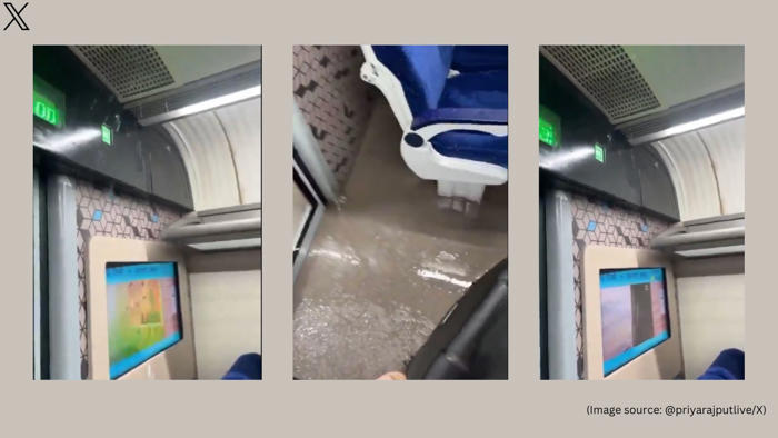 android, watch: water leaks from roof of delhi-varanasi vande bharat express train, northern railway responds