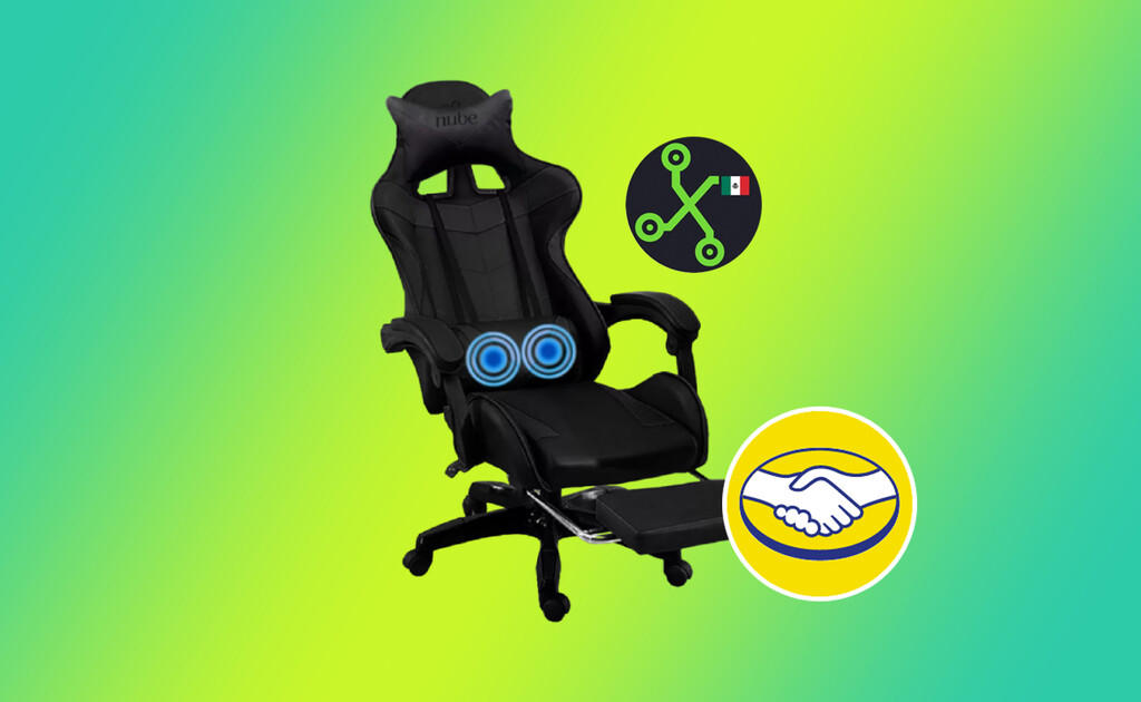 esta silla gamer reclinable incluye una almohada con masajeador lumbar e increíblemente cuesta menos de 1,500 pesos en mercado libre