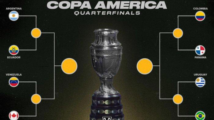 jadwal perempat final copa america 2024 lengkap bagannya: argentina vs ekuador,uruguay vs brasil