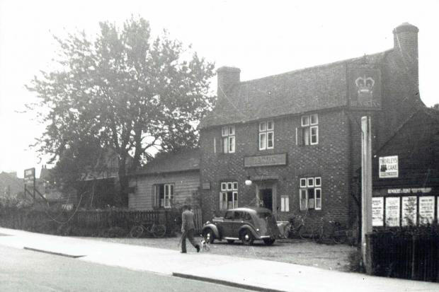 The pub located where a restaurant and hotel stand today