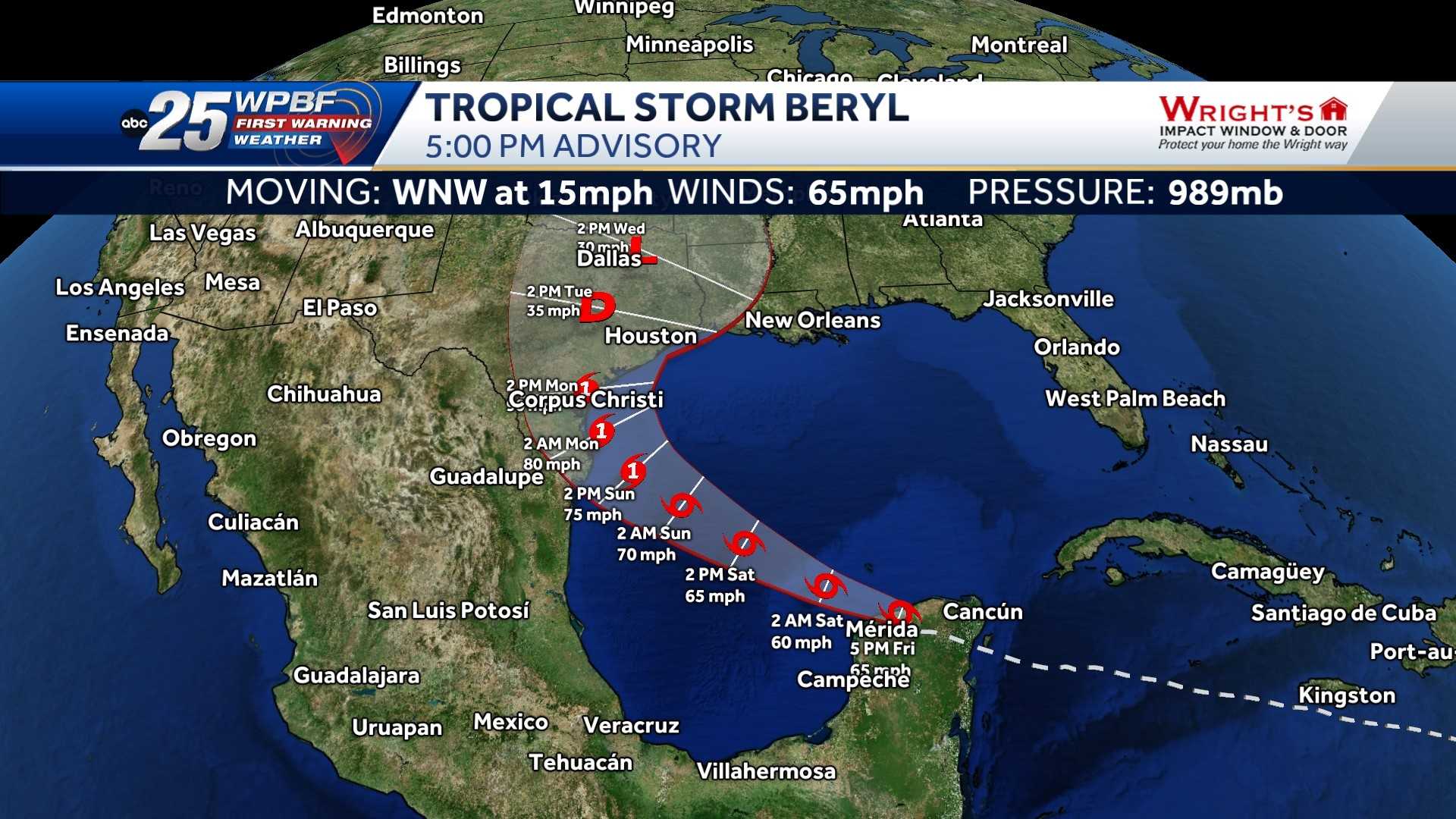 Beryl Weakens To Tropical Storm After Making Landfall In Mexico