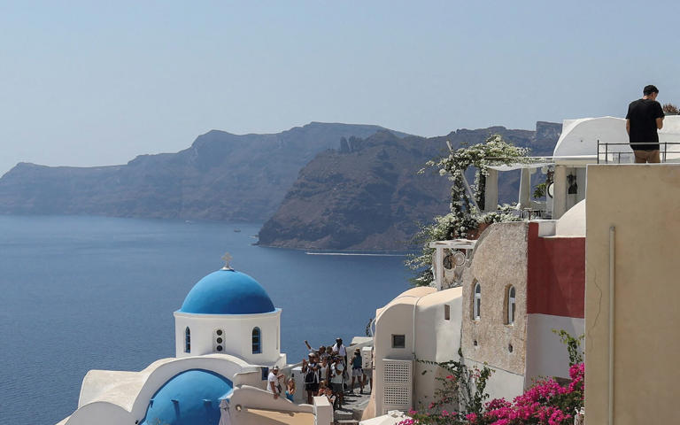 A cancelled flight meant reader Andrew missed his cruise, which stopped at the island of Santorini, Greece
