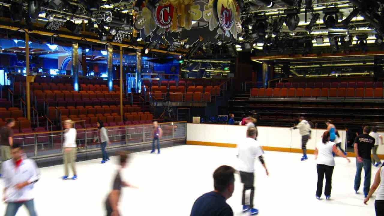 <p>Channel your inner ice dancing pro (or wobbly Bambi, no judgment here!) at the onboard ice skating rink. These surprisingly spacious rinks offer a chance to cool off, show off your (questionable) moves, and maybe even partake in a cheesy couples’ skate under twinkling disco balls. It’s a guaranteed giggle-fest and a cruise must-try, even if you haven’t laced up skates since childhood!</p>