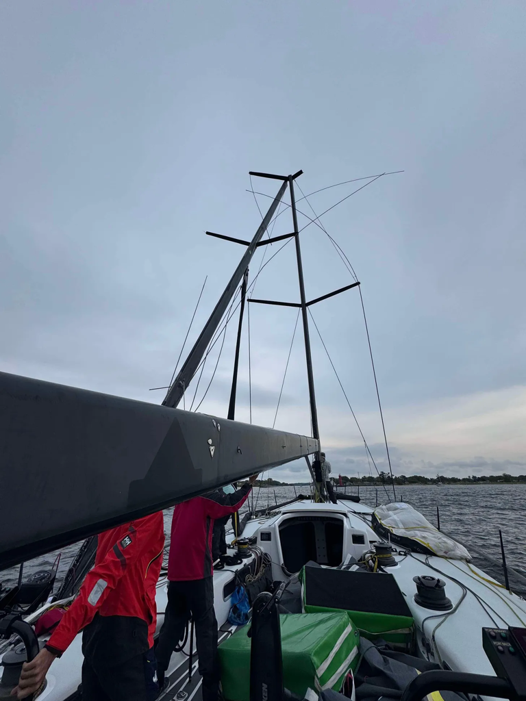 Sagamore, a 65-foot sailboat owned by Tone and Laura Martin, broke a mast during the 115th Chicago Yacht Club Race to Mackinac Presented by Wintrust that began on Saturday, July 13, 2024.