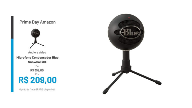 Microfone Blue Snowball iCE com 48% de desconto no Prime Day!