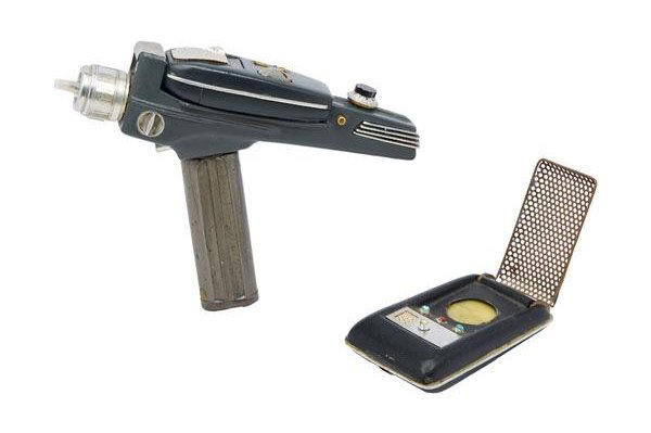 A phaser and communicator used by William Shatner in the original "Star Trek" series resurfaced after more than 50 years and are headed to auction.