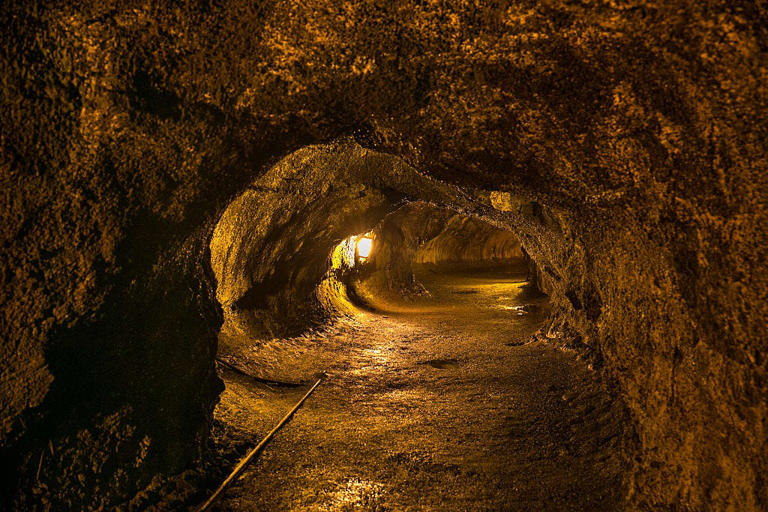 Lava tubes, like this one in Hawaii, could exist on the moon. George Rose/Getty Images