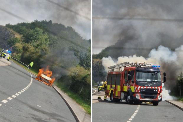 The scene of the incident on the A55. (Image: Dawn-Louise Jones.)