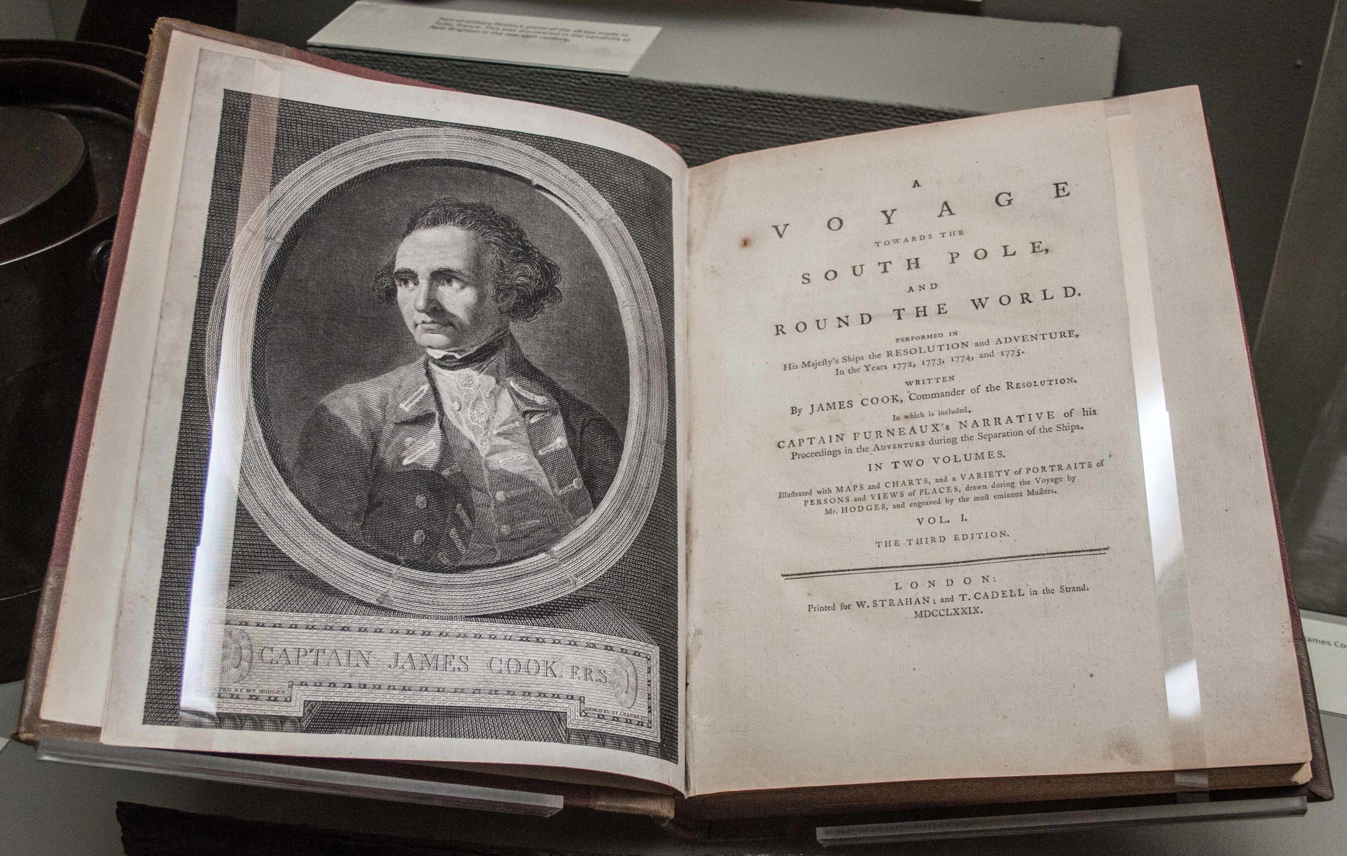 <p>A vast assortment of documents and artifacts from Cook’s three major voyages comprises what is called the <em>Cook Collection</em>. The New South Wales government purchased the collection from a distant descendant of Cook’s widow in the late 19th century.</p>  <p>In 1894, these items were then transferred to the Australian Museum located in Sydney. The collection includes items from places like Hawaii, New Zealand, Tahiti, and from the Northwest Coast of North America.</p>