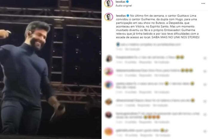 Gusttavo Lima se diverte durante show – Reprodução/Instagram