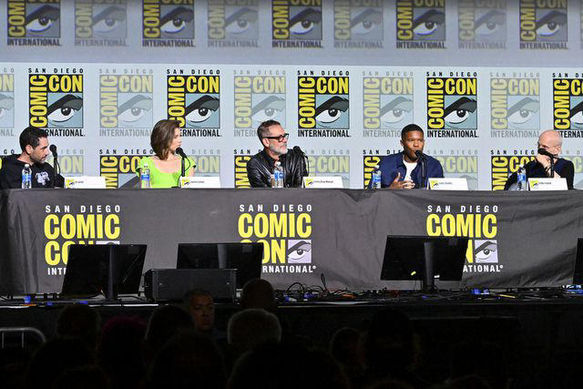 Michael Buckner/GETTY From left: Eli Jorne, Lauren Cohan, Jeffrey Dean Morgan, Gaius Charles and Zeljko Ivanekat "The Walking Dead: Dead City Season 2" Panel at the 2024 San Diego International Comic-Con on July 26, 2024 in San Diego, California.