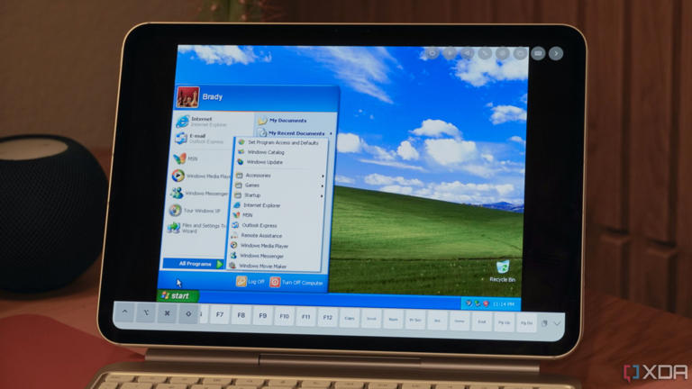 Windows XP running on an iPad.