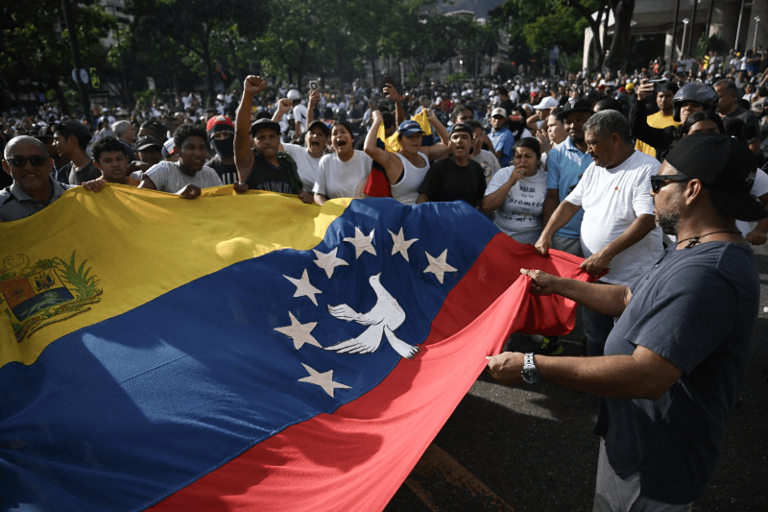 Manifestación en Caracas contra Maduro. (Foto AFP)