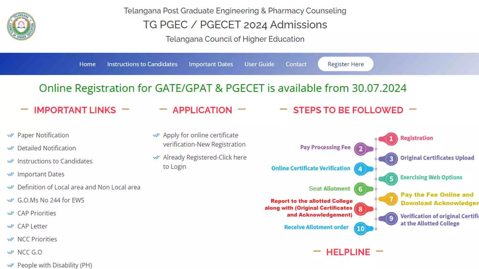 TS PGECET 2024 Counselling Registration Begins At Pgecetadm.tsche.ac.in ...