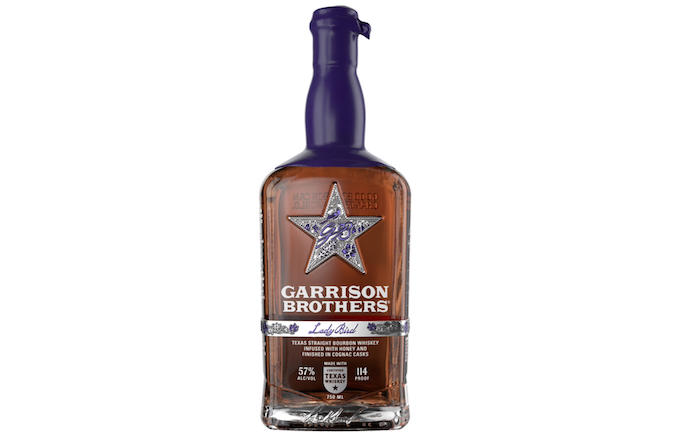 We review Garrison Brothers Lady Bird Bourbon (2024), first aged four years in New American oak, followed by a Texas honey infusion and then finishing three more years in ex-Cognac casks. (image via Garrison Brothers)